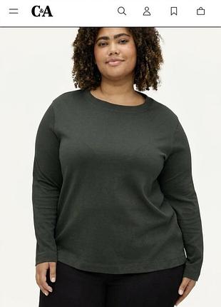 Лонгслів базовий стрейчевий батал c&a  р.xl-xxl