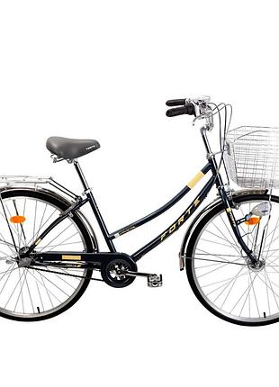 Велосипед forte crystal алюм.рама 17", колеса 26", чорний + корзинка