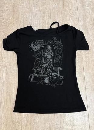 Топ майка на плече goth, opium, y2k