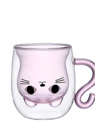 Vt-5317-250 набор чашек kitty pink с двойным дном vittora, 2 шт, 250 мл