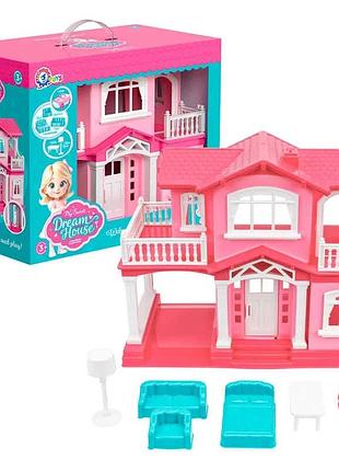 Гр іграшка "будиночок" 3304 (2) "technok toys", розміри: 35х19х28 см, 2 поверхи, набір меблів, машинка, у коробці