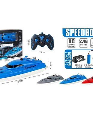 Катер на радіокеруванні 909 (48/2) 3 види, акумулятор 3.7 v, usb-кабель, пульт керування 2.4 ghz, на батарейках, в коробці,