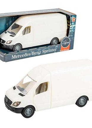 Гр автомобіль "mercedes-benz sprinter" вантажний білий 39651 (4) "tigres" 1:24, гумові колеса, двері відчиняються, кермо
