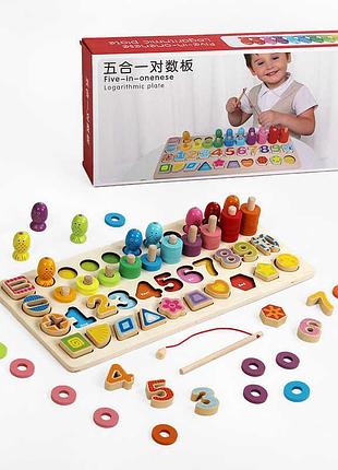 Логічна дерев’яна дошка c 61665 (24) сортер, риболовля, в коробці