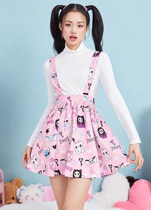 Розовый сарафан/юбка с принтом от romwe на молнии 



лолита лоза lolita kawaii хеллоувин кюткор/cutecore/romwe/lolita/лолита/