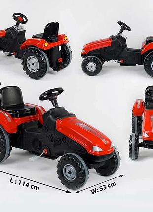 Трактор педальный 07-321 red (1) клаксон на руле, сидение регулируемое, колеса с резиновыми накладками, в коробке