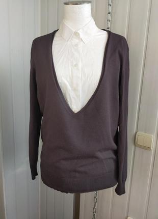 Свитер полувер глубокая горловина luisa cerano , 50