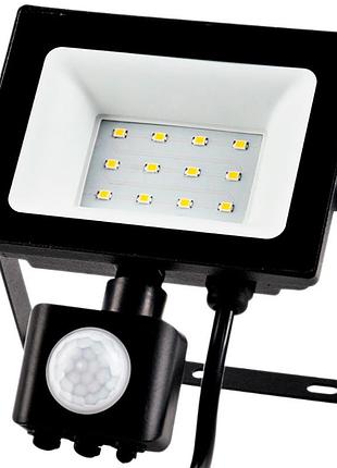 Прожектор 2.0 - fls-64k-10w-12led (ip65, 122x146x51 мм,датчик движения) (work's)