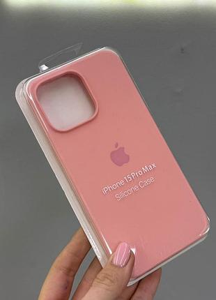 Чохол-накладка з мікрофіброю для айфон 15 pro max, чохол silicone case з мікрофіброю для iphone 15 pro max (рожевий)