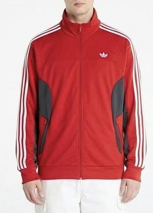 Олімпійка вінтажна  adidas originals men l full zip track jacket big logo red striped vintage р. l-xl