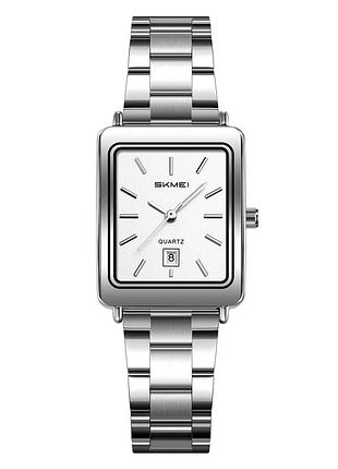 Мужские классические часы skmei 2566sisi silver-silver с серебристым браслетом и минеральным стеклом