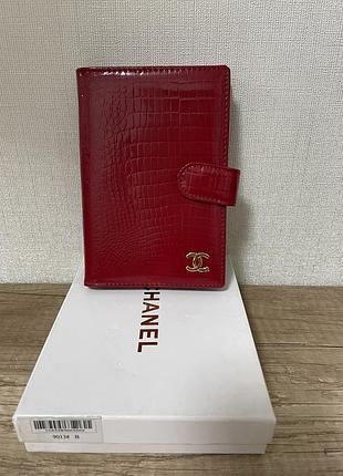 Гаманець жіночий chanel червоний з натуральної шкіри
