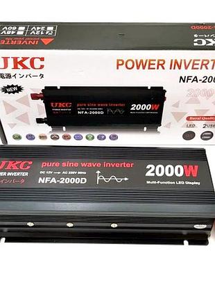Инвертор 2000 w с чистой синусоидой ukc nfa-2000d, 12v–220v