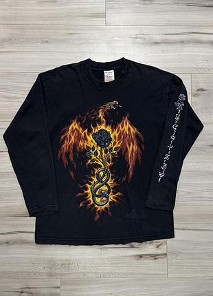 Вінтажний лонгслів алхімі 90-ті y2k alchemy gothic fire of the sages longsleeve, m, оригінал