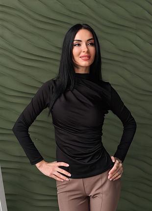 Лонгслів жіночий чорний, бежевий, білий, бордовий, шоколадний мікродайвінг