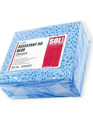Салфетка обезжиривающая soll (36*40см) resistant80 голубая упак.35 шт