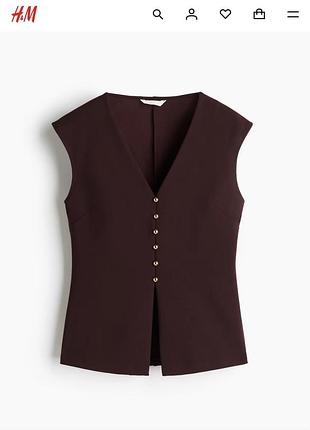Новий жилет h&m розмір l бордовий інтерлок облягаючий
