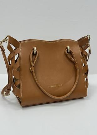 Оригінальна сумка trussardi jeans 2 in 1 tote bag brown