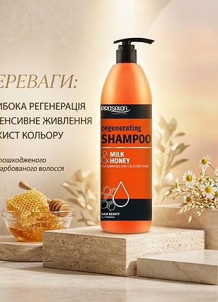 Шампунь регенерирующий с молоком и медом prosalon hair care shampoo