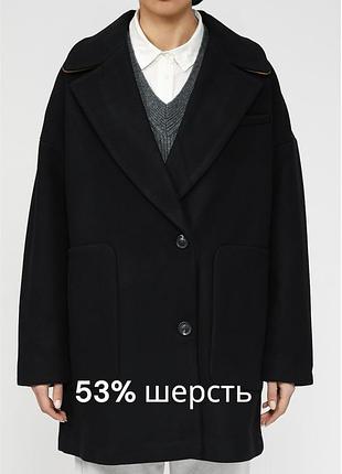 Круте жіноче шерстяне пальто бочка esprit 53% шерсть ідеальне пряме оверсайз пальто із шерсті чорне базове пальто жакет жіноче люксове пальто
