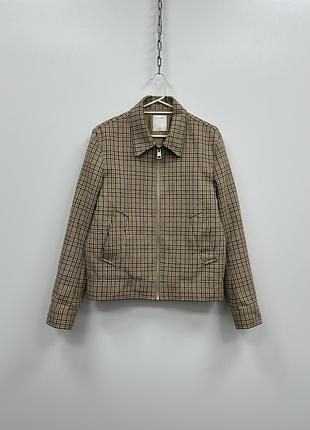 Оригінальня куртка sandro camille houndstooth decorative checked jacket beige