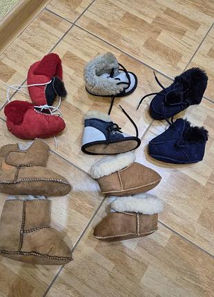 Детские пинетки натуральная замша и шерсть ugg