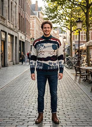 Винтажный теплящий свитер woolcraft из 100% натуральной шерсти (made in new zealand)