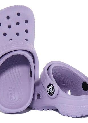Сабо дитячі crocs classic clog lavender, лавандові, розмір c8 (eu 24–25)