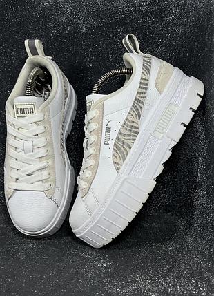 Кросівки жіночі шкіряні на платформі puma mayze trifted