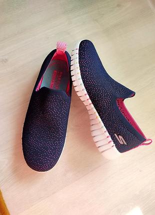 Кросівки дитячі skechers, сині з рожевим