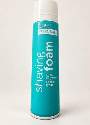 Піна для гоління tesco essentials, 250 мл, усі типи шкіри