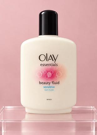 Зволожувальний флюїд для обличчя та шиї olay essentials beauty fluid sensitive, 200 мл