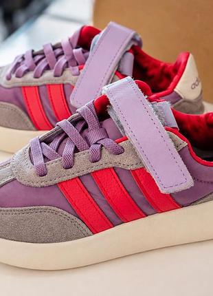 Кросівки для дівчаток adidas фіолетові з червоним