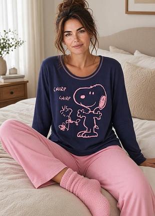 🍒💤 жіночий домашній лонгслів з принтом снупі (розмір: oversize) 🧸🎀