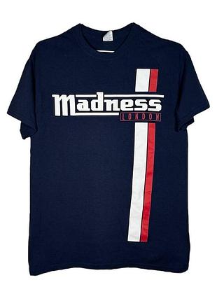 Футболка мерч madness з принтом, синя