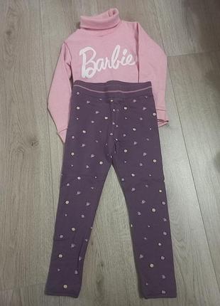 Повсякденний костюм для дівчинки barbie рожевий та фіолетовий з принтом