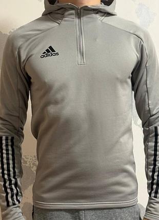 Чоловіча спортивна кофта adidas сіра з капюшоном