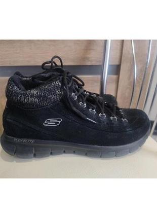 Черевики жіночі skechers чорні замшеві 26,5-27 см