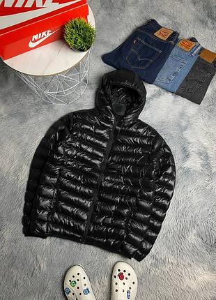 Чоловічий чорний глянцевий пуховик на осінь boohoo костюм кофта штани жилетка куркта демісезонна zara black зара new