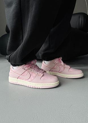😍 женские кроссовки nike dunk low wmns lace pack/regal pink