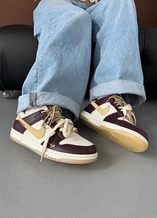 😍 женские кроссовки nike dunk lx white/maroon