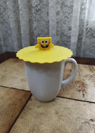 Силіконова кришка/накладка для кухля з губкою боба/губкою бинця