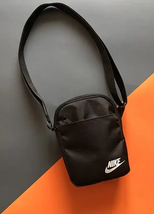 Барсетка чорна nike, сумка через плече найк, месенджер чоловічий