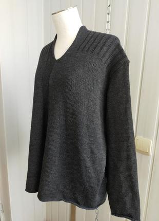 Светр, пуловер шерсть темно-сірий оверсайз-фасон, luana-basic, італія.3 фото