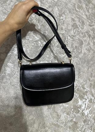 Сумка жіноча zara чорна, маленька, через плече