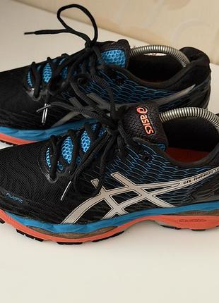 Кросівки чоловічі asics чорні з синім та помаранчевим