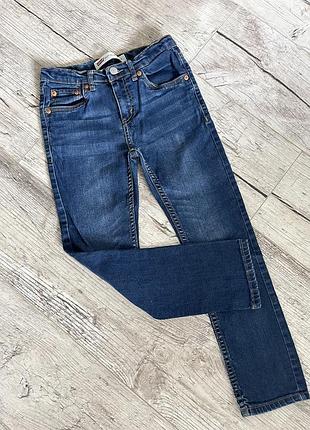 Levis slim прямі стрейчеві джинси темно сині для хлопчика, джинси слім