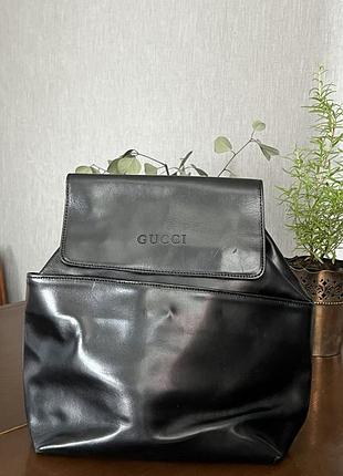 Рюкзак жіночий gucci чорний шкіряний