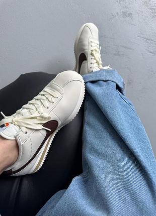 😍 женские кроссовки nike cortez beige/brown 2