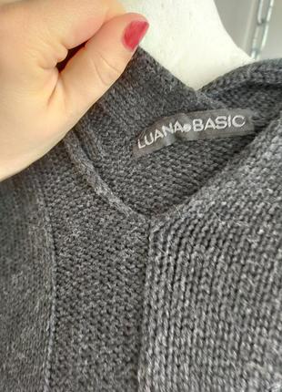 Светр, пуловер шерсть темно-сірий оверсайз-фасон, luana-basic, італія.6 фото